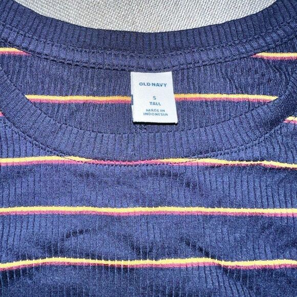 Striped Rib-Knit Fit & Flare Dress- TALL - Picture 6 of 16